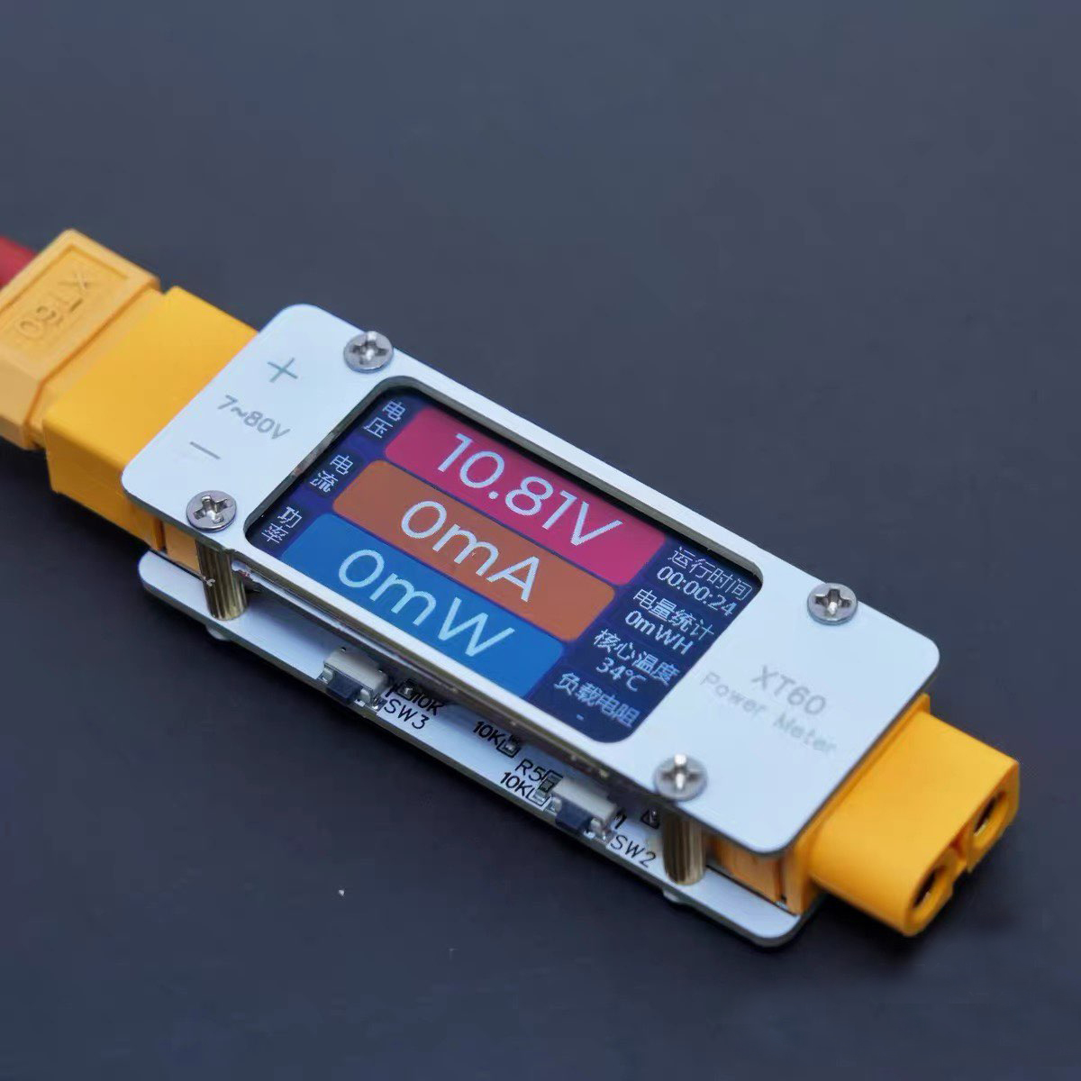 Drone Battery Alarm - Pengukur Daya Bidireksional DC 7-80V 64A