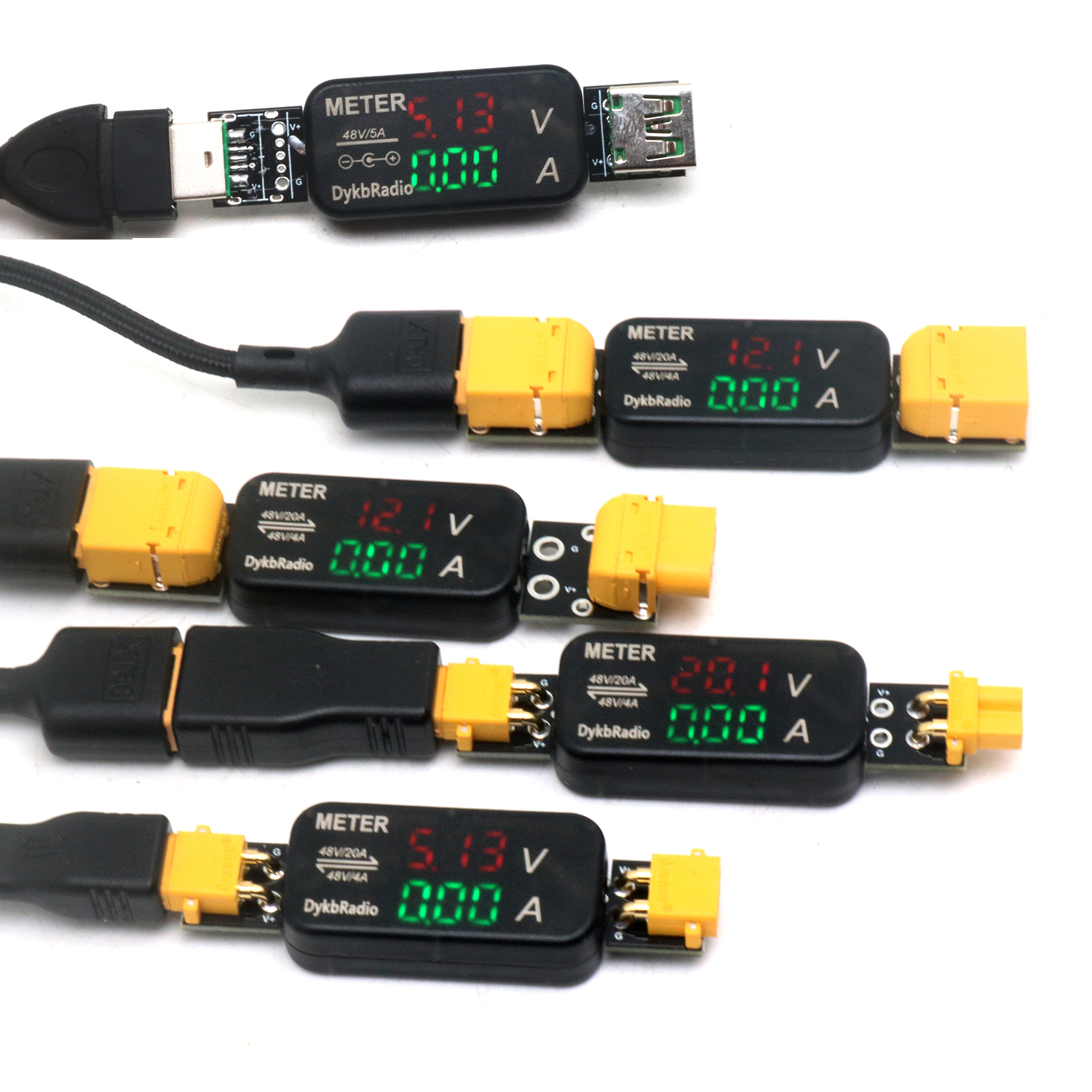 Drone Battery Voltage Checker - USB XT60 XT30 Voltmeter Ammeter Dua