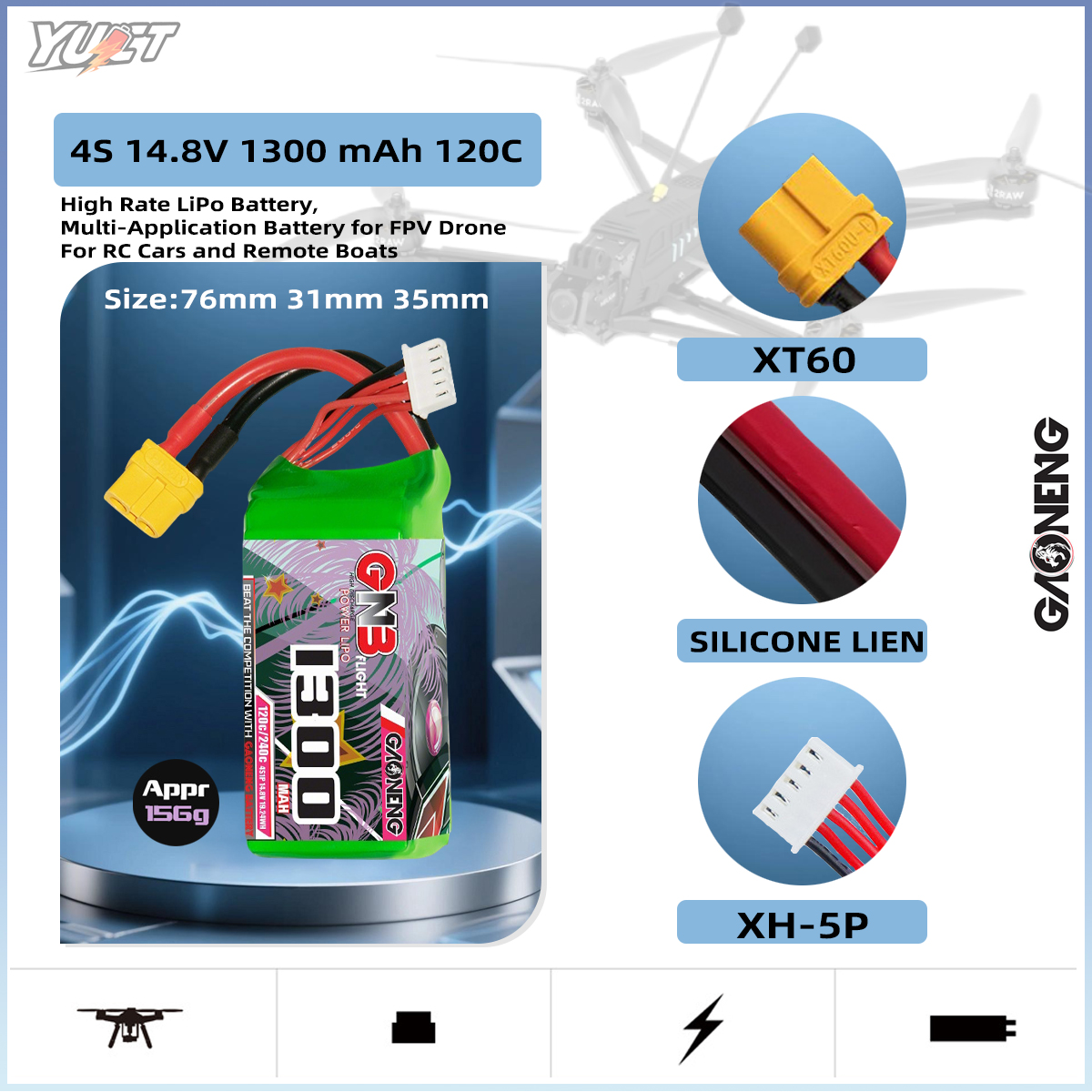 Drone Battery 4S - Baterai LiPo YUCT GNB 6S 22.2V
