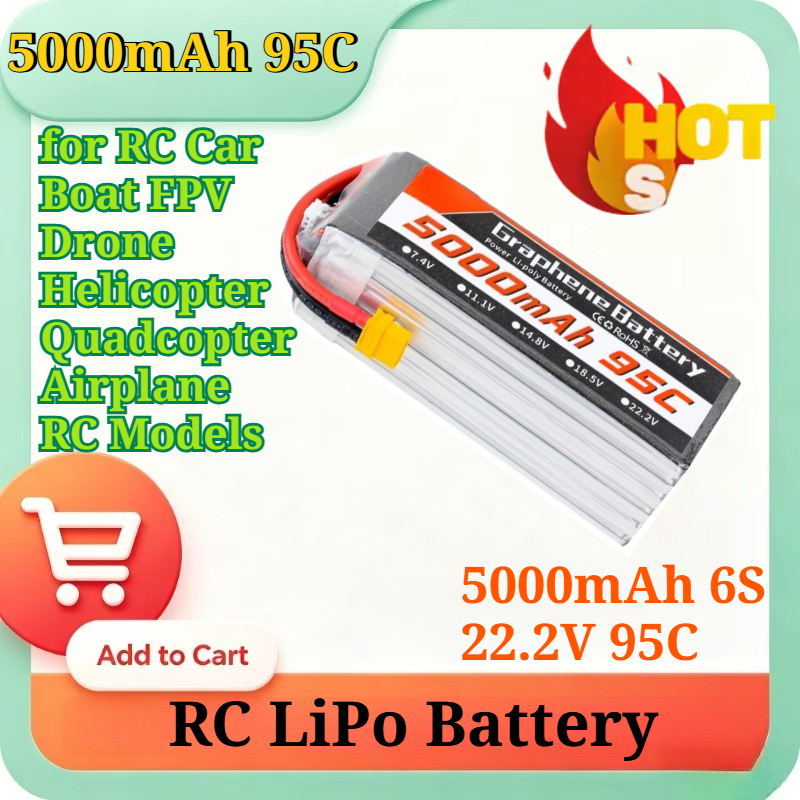 Drone Battery Connector - Baterai Lipo Graphene 5000mAh 6S 22.2V