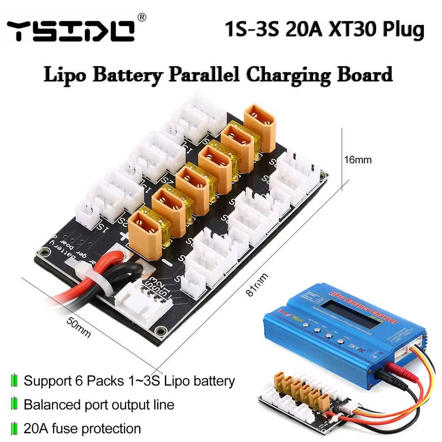 YSIDO Lipo papan pengisian par - Drone Battery Parallel Board ulasan dan harga