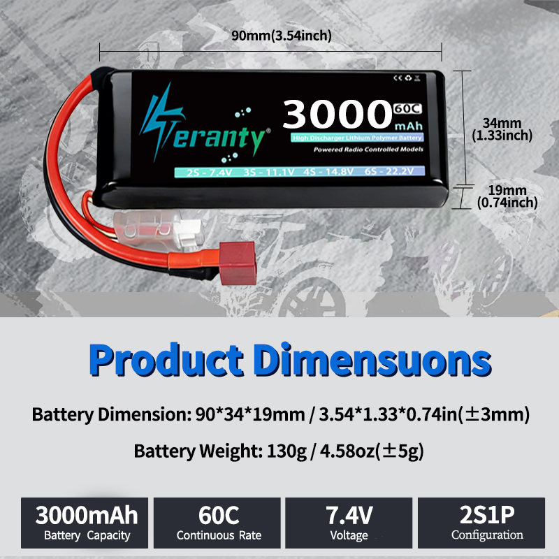 TERANTY 2S 3000mAh Baterai Lip - Drone Battery Connector ulasan dan harga