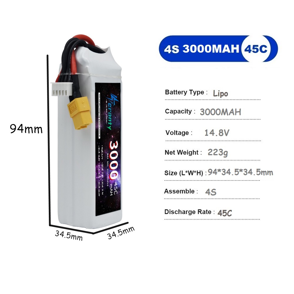 4S LiPo baterai 14.8V 1500mah  - Drone Battery 4S ulasan dan harga