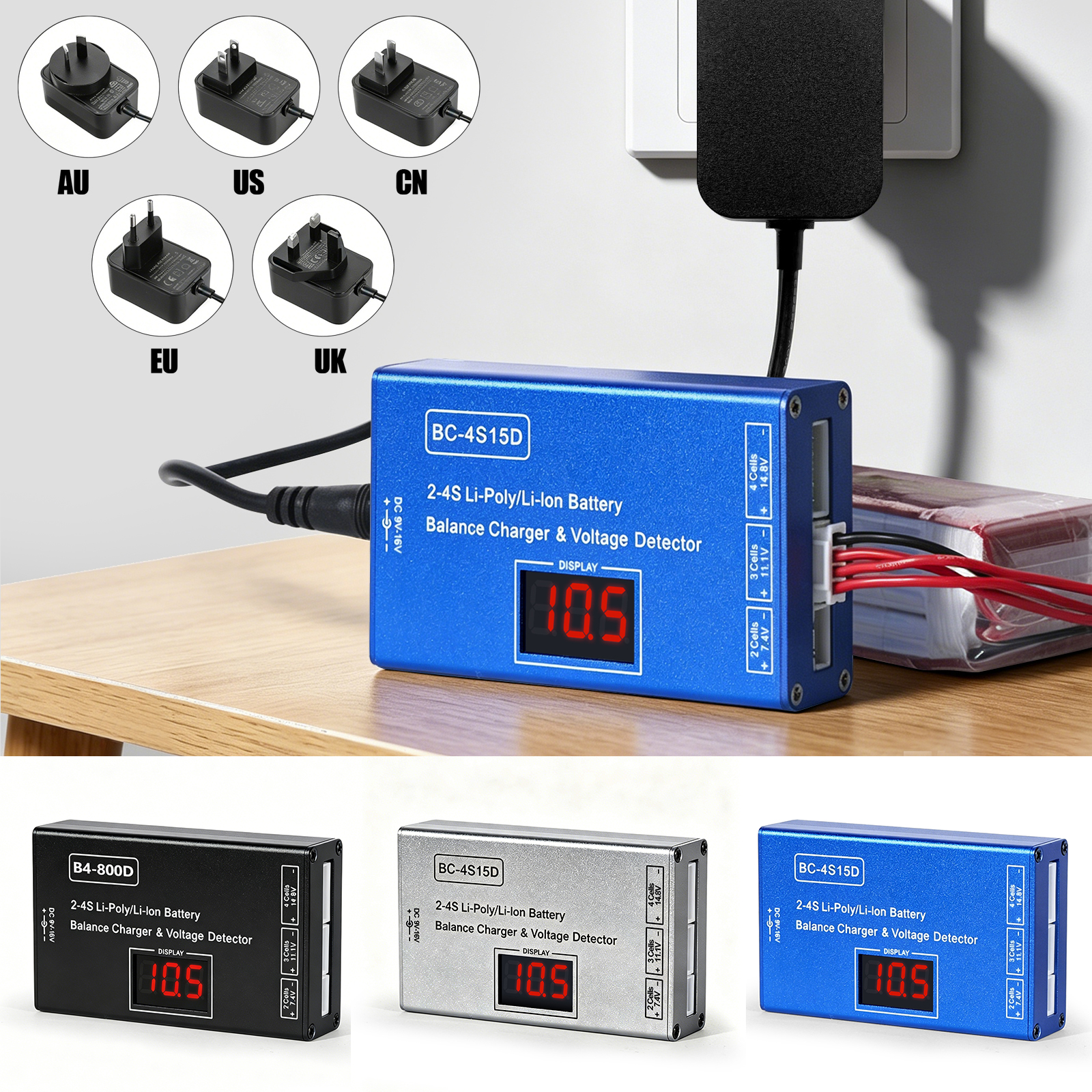 BC-4S15D 2-4S Pengisi Daya Lit - Drone Battery Voltage Checker ulasan dan harga