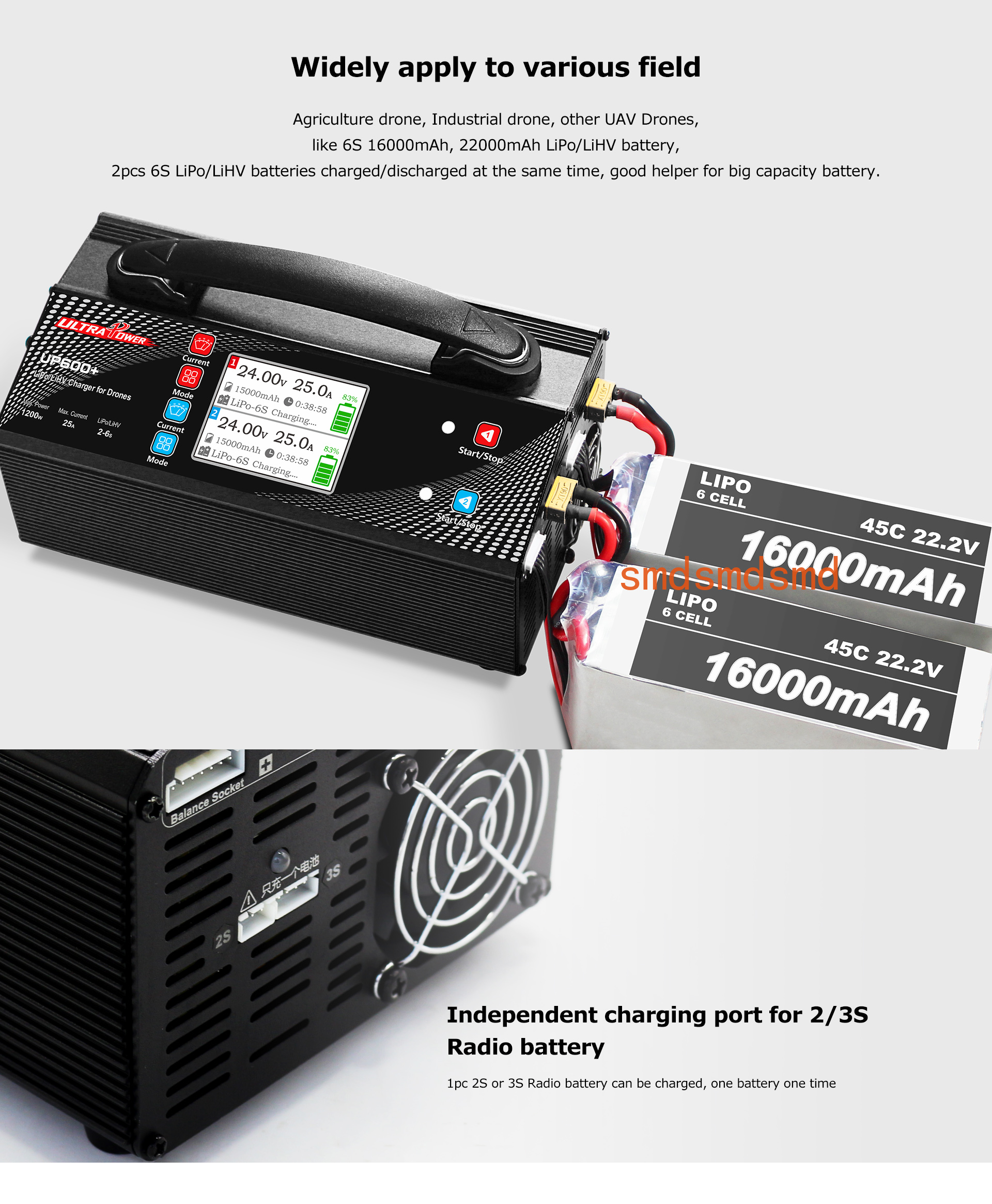 ULTRAPOWER UP600+ 600Wx2 25A 2 - Drone Battery 6S ulasan dan harga