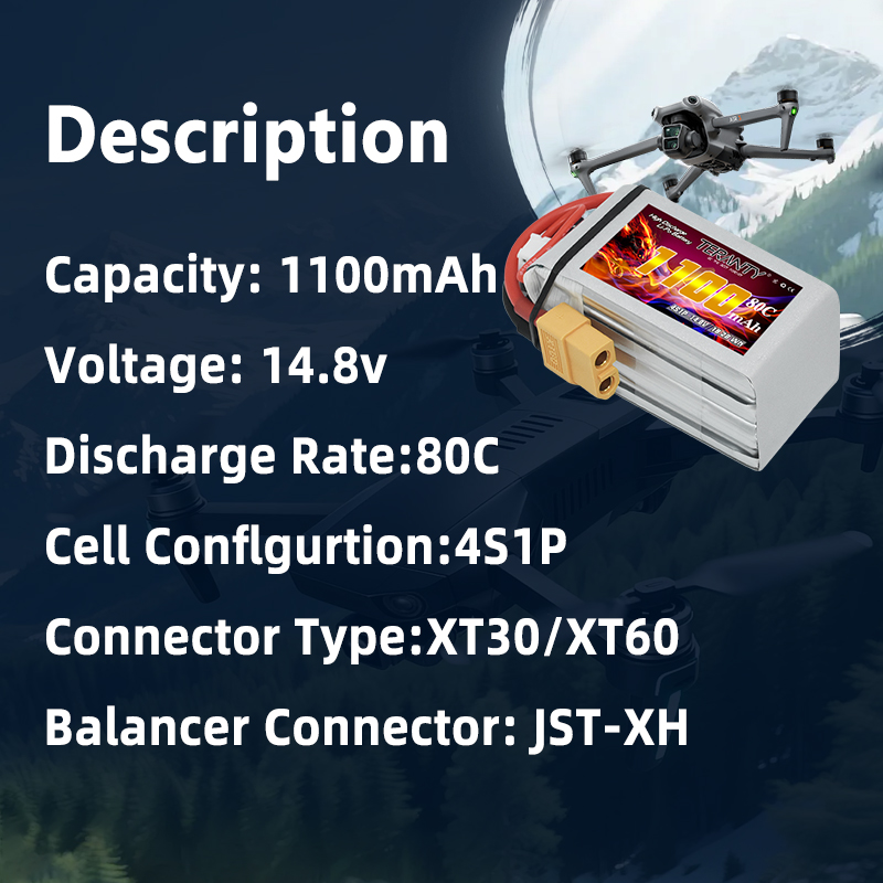TERANTY 4S 1100MAh 80C/160C Ba - Drone Battery 4S ulasan dan harga