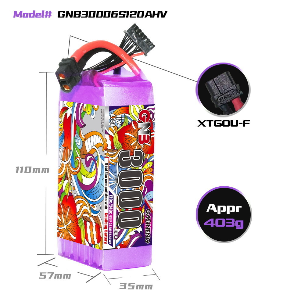 Baterai Lipo GNB 6S 22.8V 3000 - Drone Battery Connector ulasan dan harga