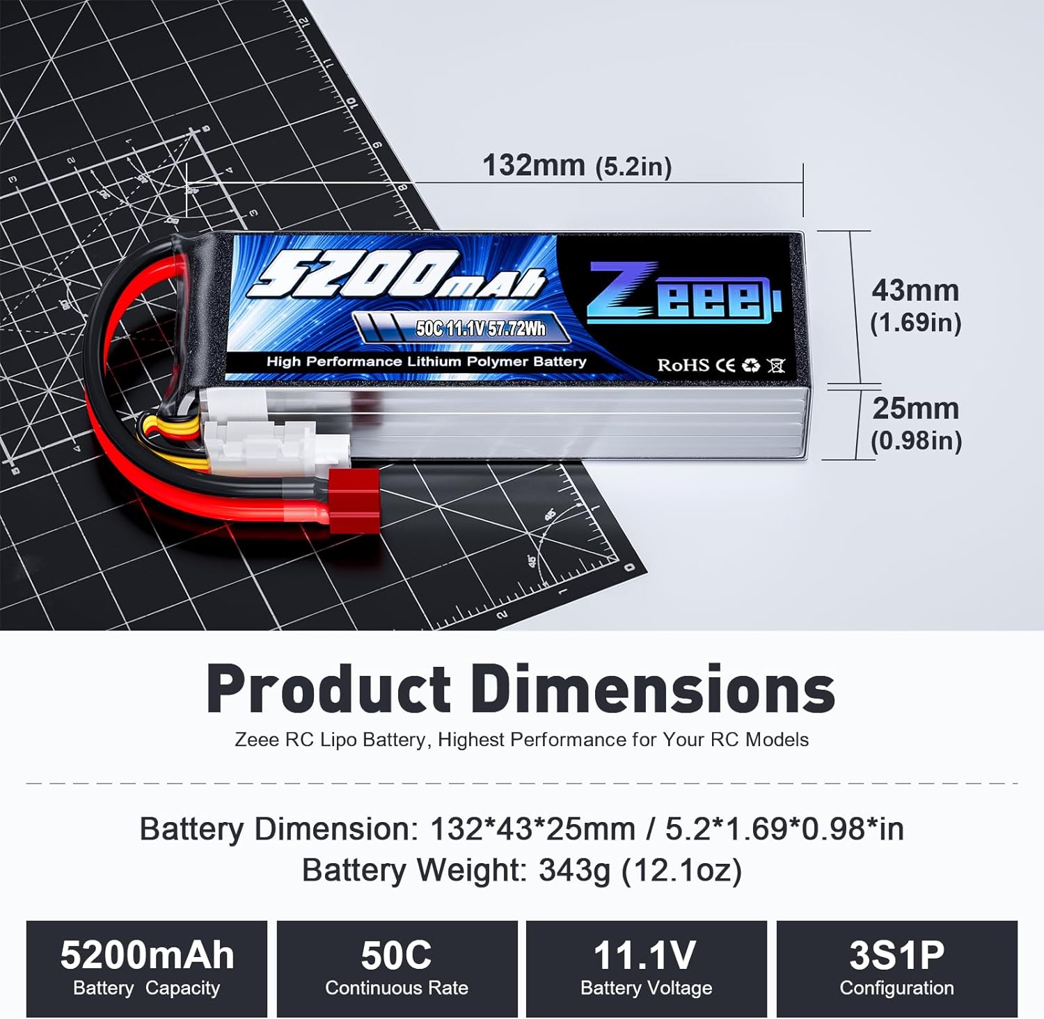 1/2unit Zeee 11.1V 50C 5200mAh - Drone Battery Case ulasan dan harga